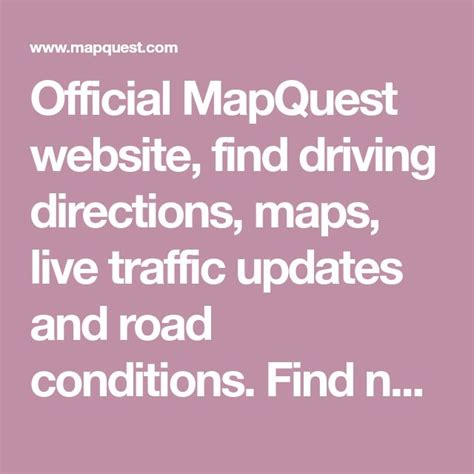 mapquest directions official site free